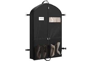 Simple Houseware 43'' Travel Garment Bag with Pockets for Suits, Dresses, Coats, Heavy Duty 300D Polyester