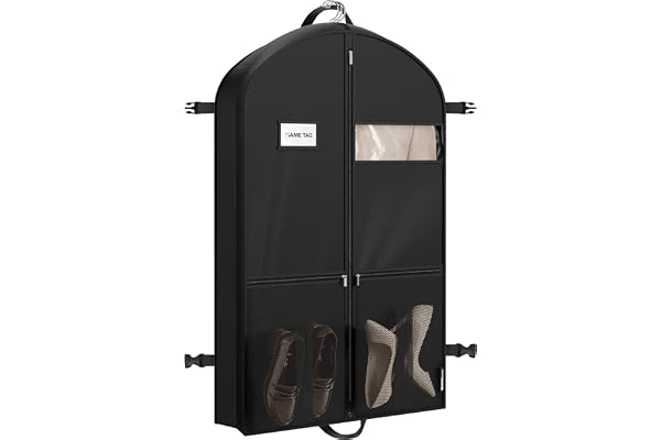Simple Houseware 43-Inch Travel Garment Bag with Pockets for Suits, Dresses, Coats, Heavy Duty 300D Polyester