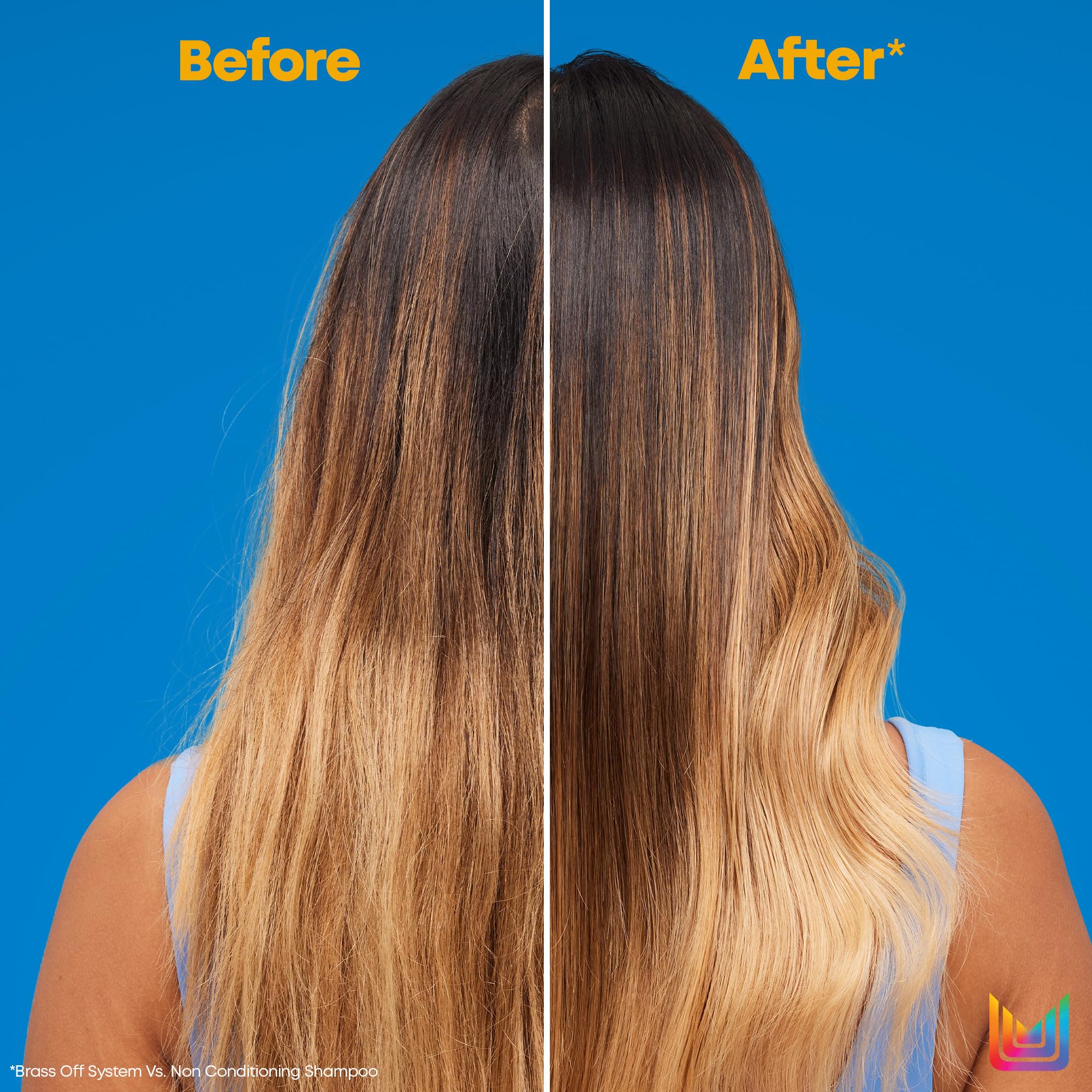 Matrix Brass Off Toning Blue Shampoo - Refreshes and Neutralizes Brassy Tones, For Color Treated Hair, Lightened Brunettes or Dark Blondes