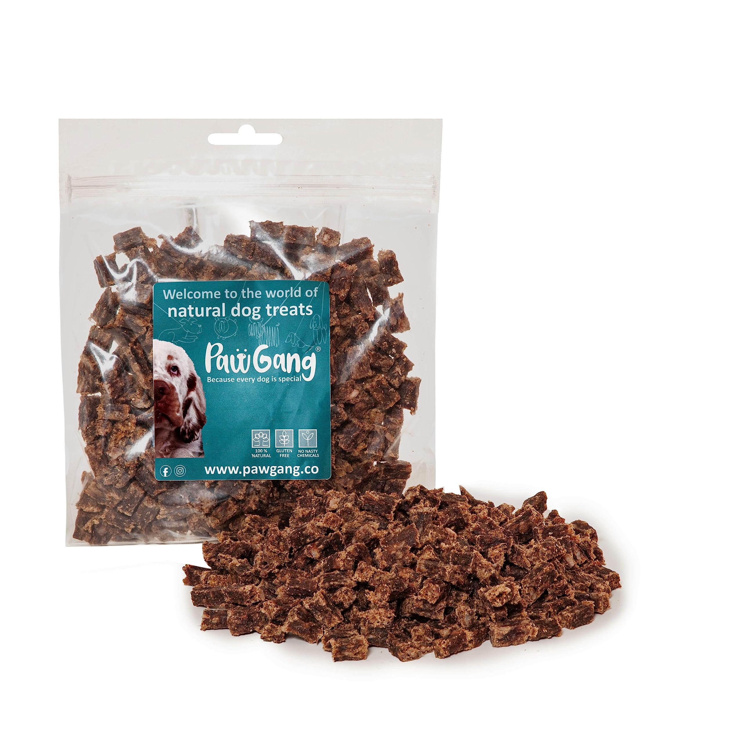 PawGang - Lamb Meaty Cubes 200g - 100% Natural Training Treats for Dogs: Puppies Young Adult Old Small Large Dog - Air Dried Chews Snacks - Healthy Hypoallergenic - Low Fat Grain Free
