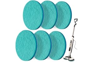 Frescares S7001 Upgraded Steam&Scrub Mop Pads for Shrak,S8201 S8001 S7000 S7201 S7000AMZ S7005 S7020 S7001C All-in-One Hard Floor Steam Mop (6Green-Without snap Fastener)