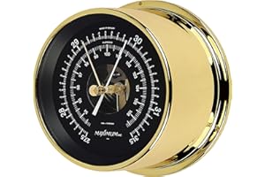 MAXIMUM WEATHER INSTRUMENTS Maximum Proteus Aneroid Barometer – Brass Case, Black Dial