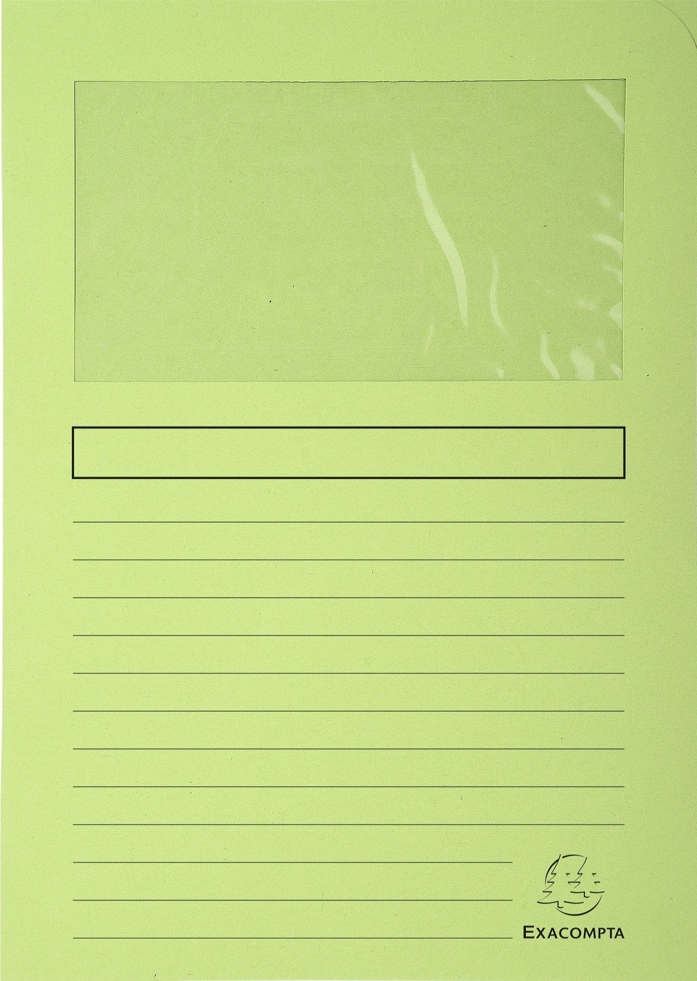 Exacompta - Ref 50153E - Super Window Folders - 220 x 310mm in Size, Suitable for Holding A4 Documents, 160gsm Card, Clear Document Viewing Window - Light Green (Pack of 100)