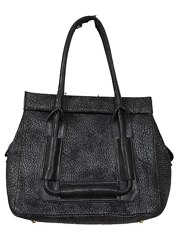 SR SQUARED BY SONDRA ROBERTS Large Distressed Metallic Satchel