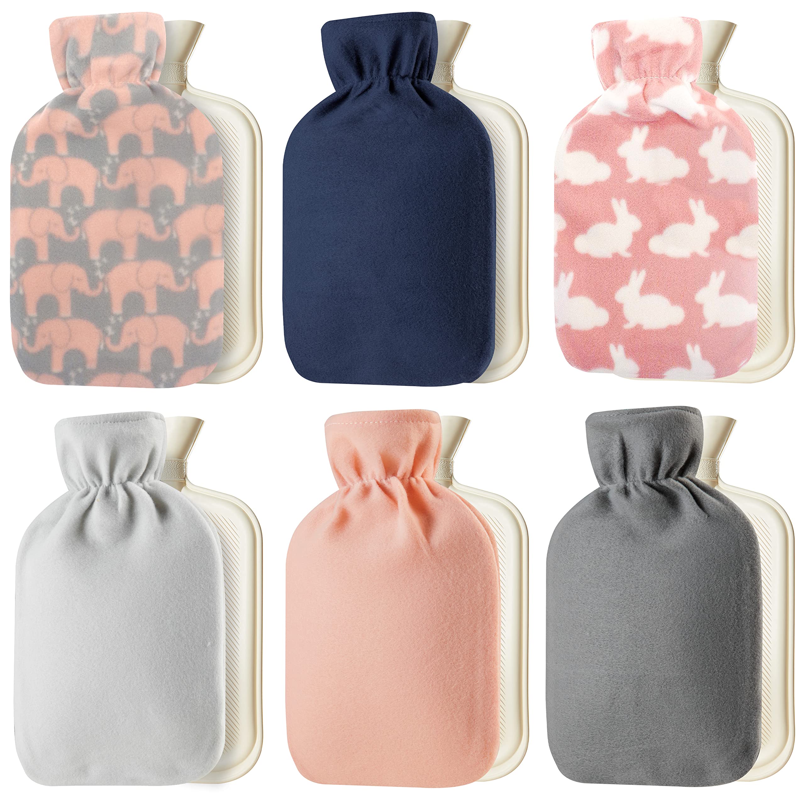 CityComfort Hot Water Bottle with Soft Fleece Cover - Natural Rubber 2 Litre - British Design - UK Safe Tested