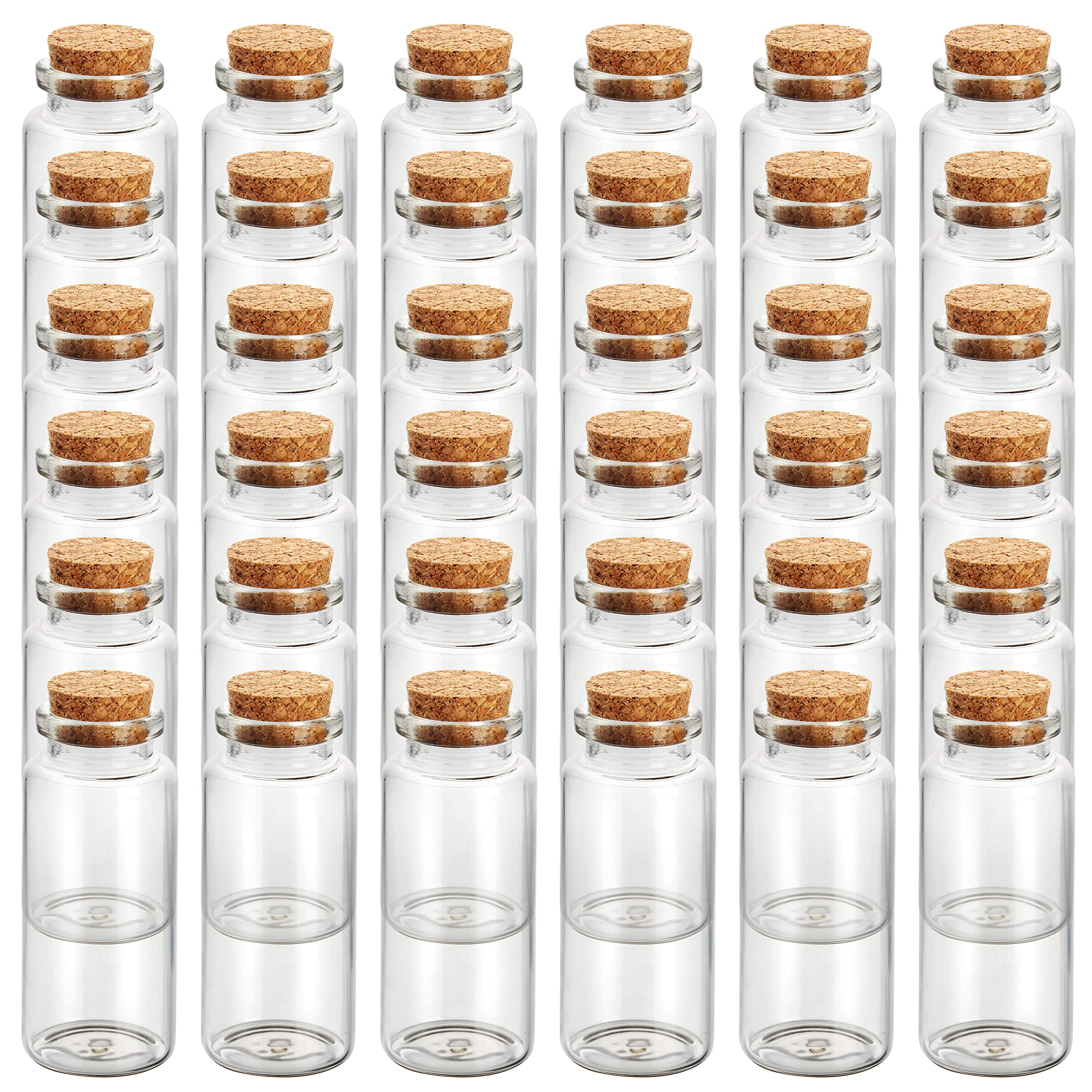 BELLE VOUS 36 Pack of Glass Favour Jars with Cork Lids - 30ml/1.05oz - Mini Mason Airtight Storage Bottles for Wedding Favours, Party, Kitchen Spices and Jam