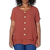 Avenue Women's Plus Size Top Briana Button