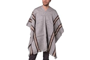 Gamboa Alpaca Wool Poncho Men Panchos Mexican Adult Cowboy and Western Hippie Poncho para Hombre