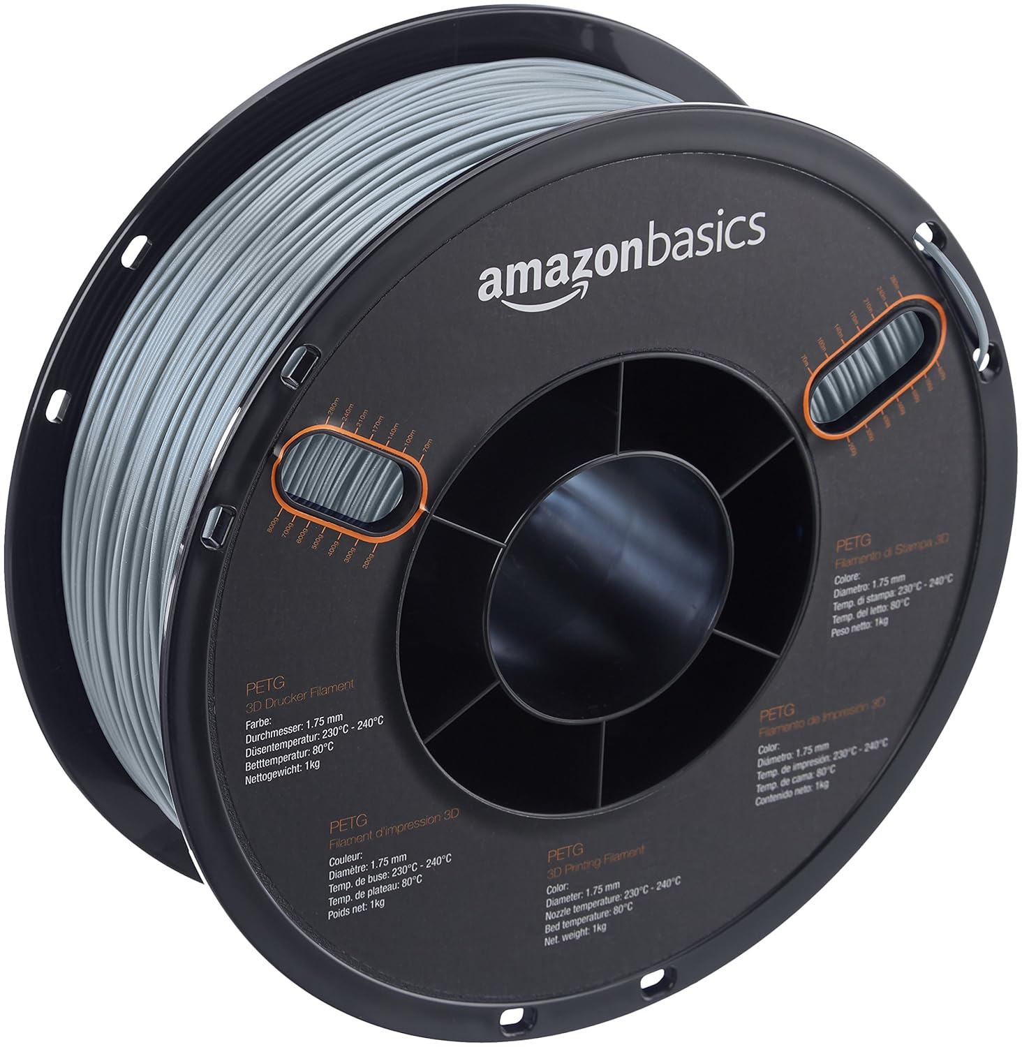 AmazonBasics - Filamento de PETG para impresora 3D, 1,75 mm, Gris ...