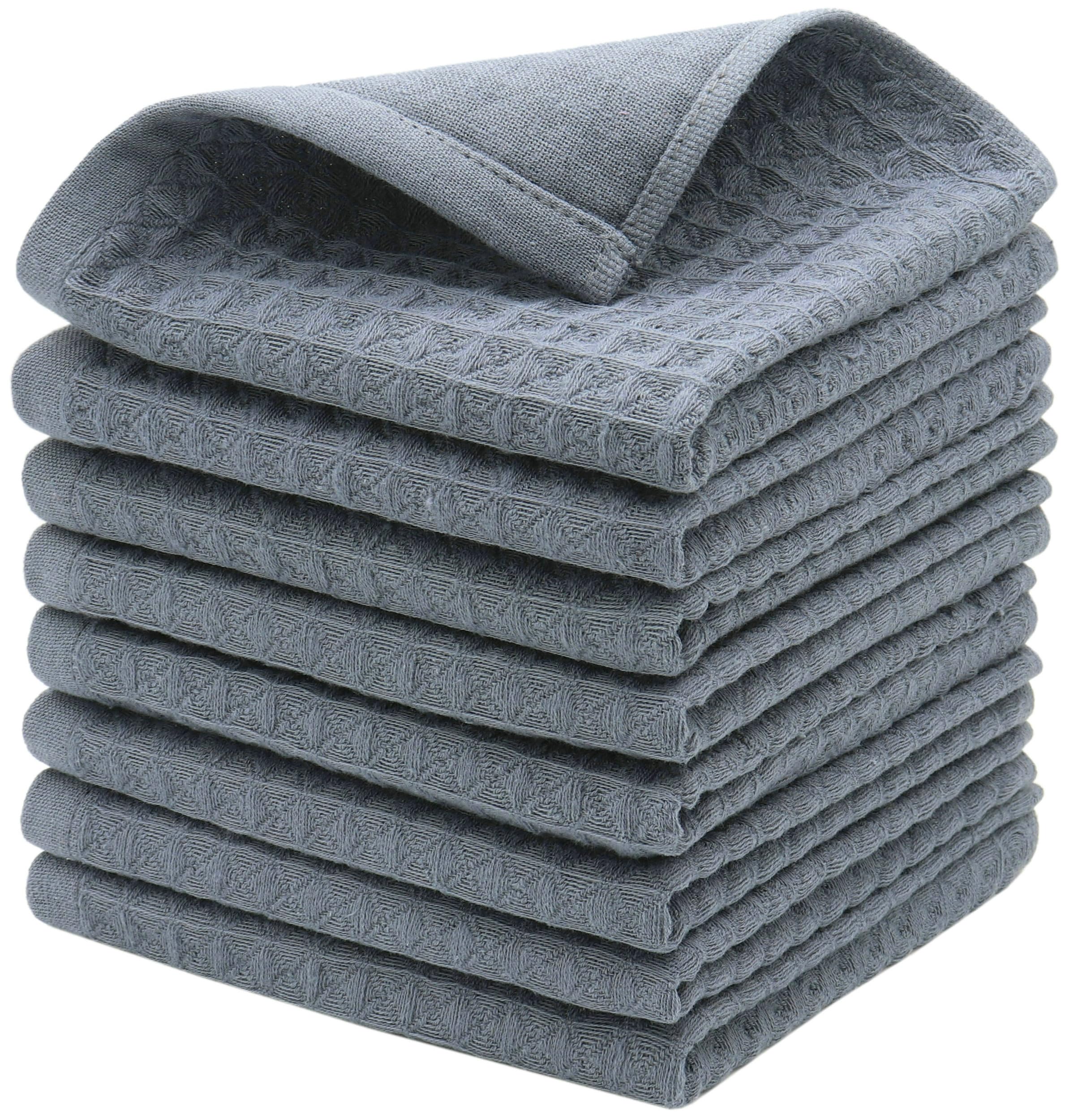 Photo 1 of HFGBLG Double Deck Cleaning Rags Dish Cloths for Washing Dishes, Cotton Dish Rags Set of 8, Soft and Absorbent Wash Cloths Dish Towels for Kitchen,12 Inch x 12 Inc (Grey)