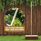 TDBS 18in Outdoor Garden Broom with Wooden Handle and Bassine Bristles view 6