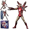 LonullyMege Ironman MK85(Deluxe Version) Action Figure-7inch Light with Chest and Eyes Metal Painting Collectable Model-20 Joints Movable with Multi Weapon Accessories Toys(1/10 Scale)