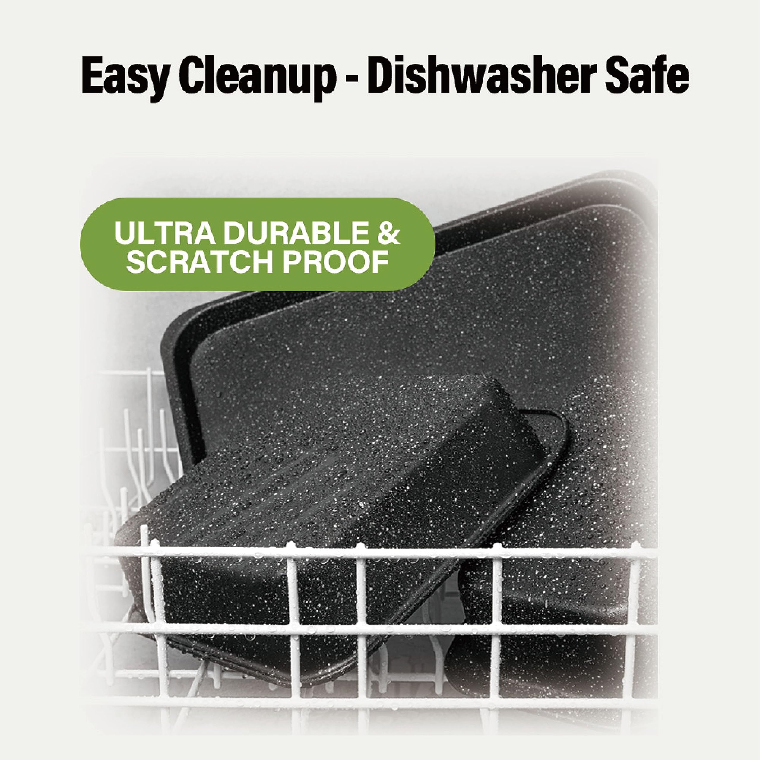 Granitestone Black 5 Pc Nonstick Bakings Pans Set With Cookie Sheet, Loaf Pan, Muffin Pan and Cake Pans, 0.8MM Gauge Alumized Steel, Bakeware Sets, Oven and Dishwasher Safe