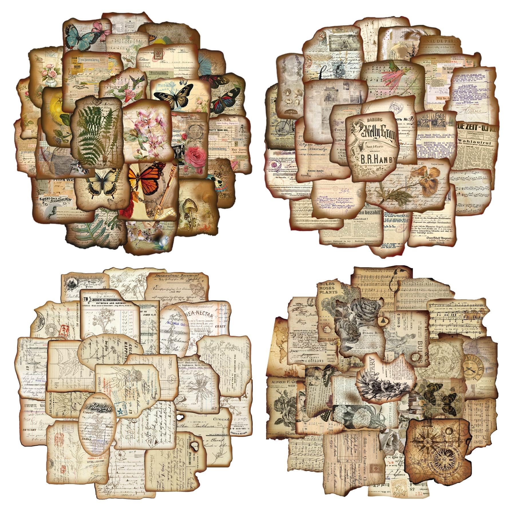 200pcs Vintage Stickers for Adults, Aesthetic Junk Journal Supplies for Scrapbooking Bullet Journal Collage Diary DIY Crafts