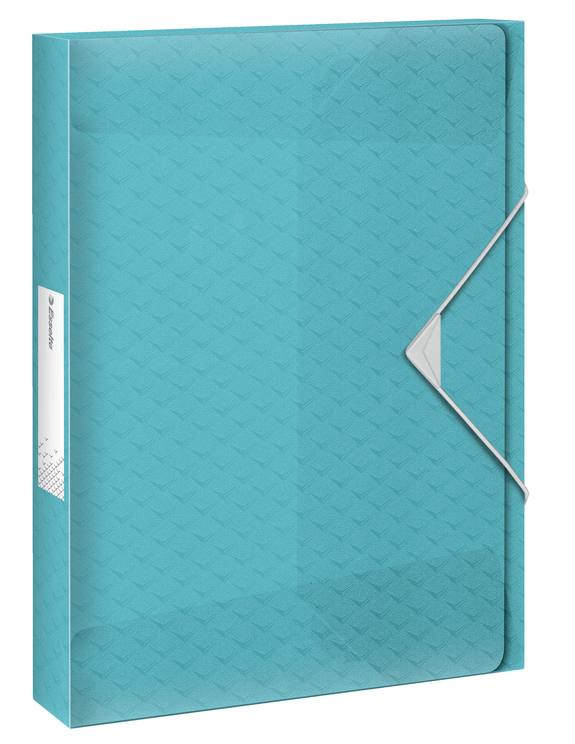 Esselte A4 Box File, Holds 200 Sheets, 25mm Spine, Translucent Document Storage Organiser Folder, Home/Office, Embossed Pattern, Colour'Breeze Range, Blue, 626259