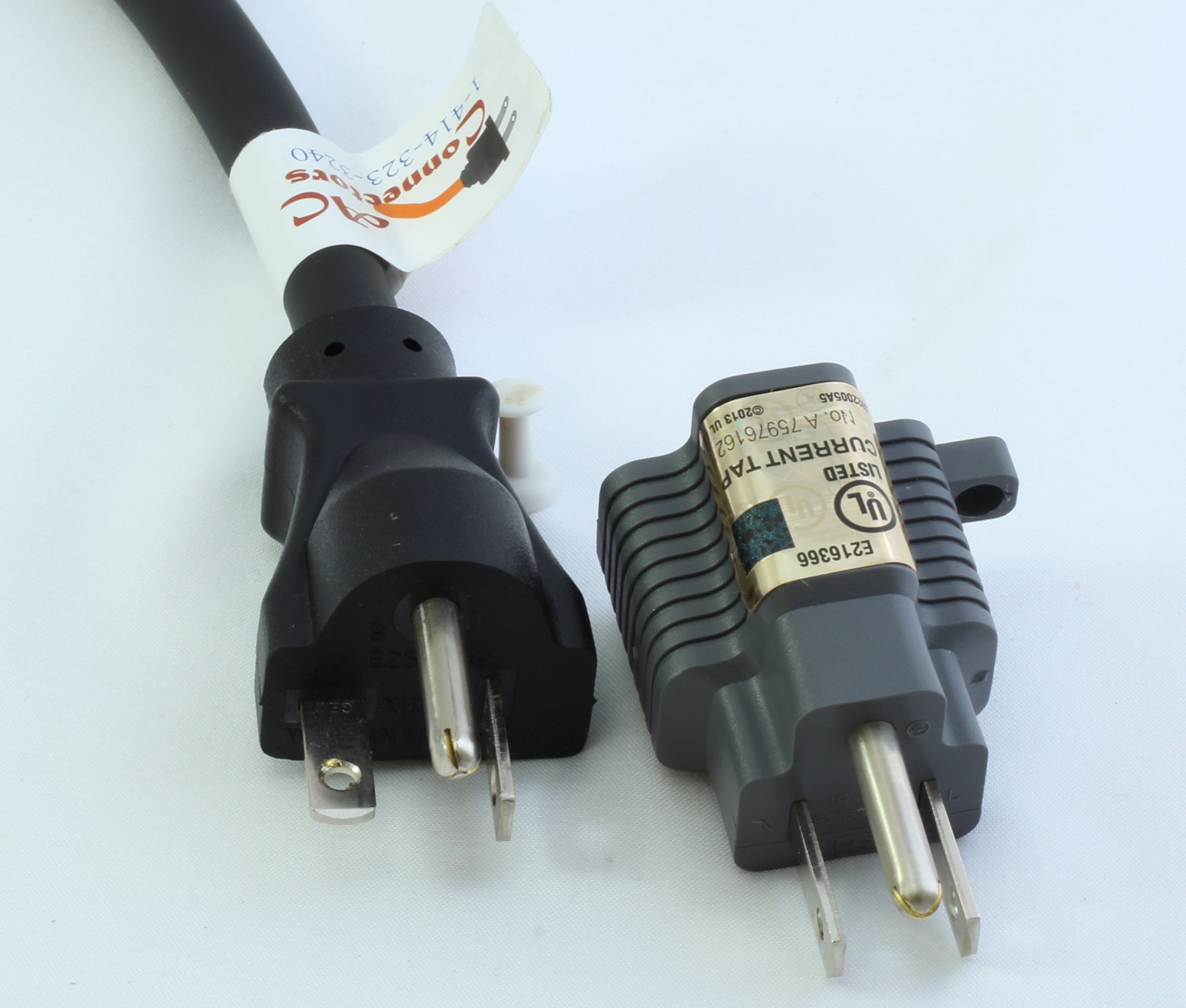 AC Connectors 15 Amp Household Plug to 20 Amp TBlade Female Adapter