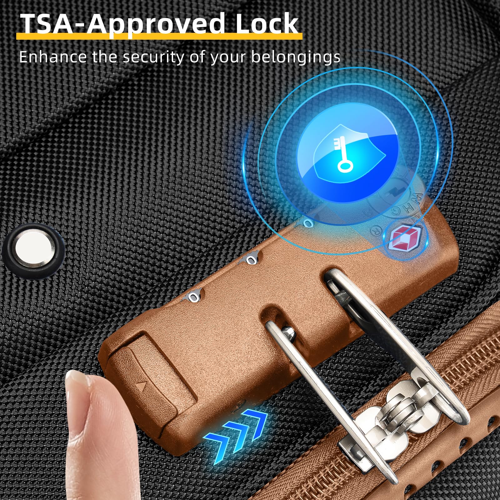 LARVENDER Luggage Sets 5 Piece Softside Expandable Suitcases Set with Spinner Wheels TSA Lock, Lightweight Soft Shell Rolling Travel Luggage Set Clearance for Men and Women, Black Brown