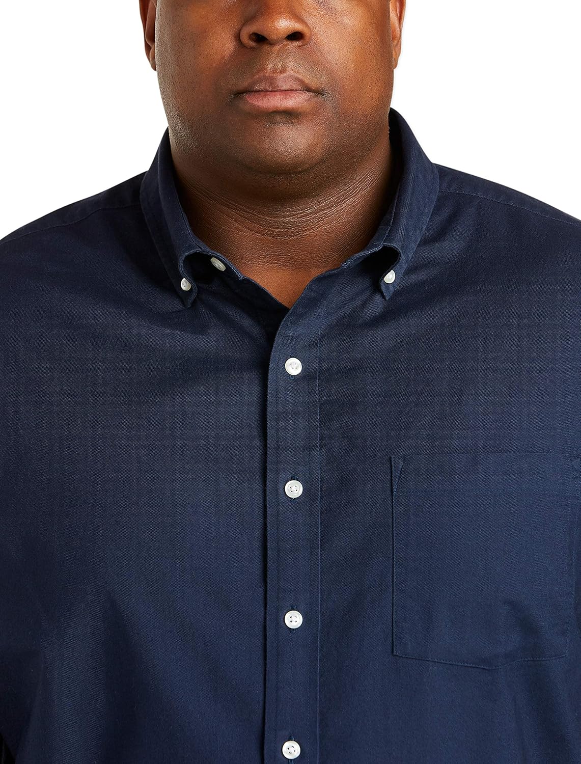  Essentials Men's Short-Sleeve Pocket Oxford Shirt fit by DXL: Clothing