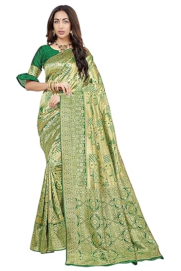 Women�s Banarasi Silk Saree (Banarasi_Saree116_Green)