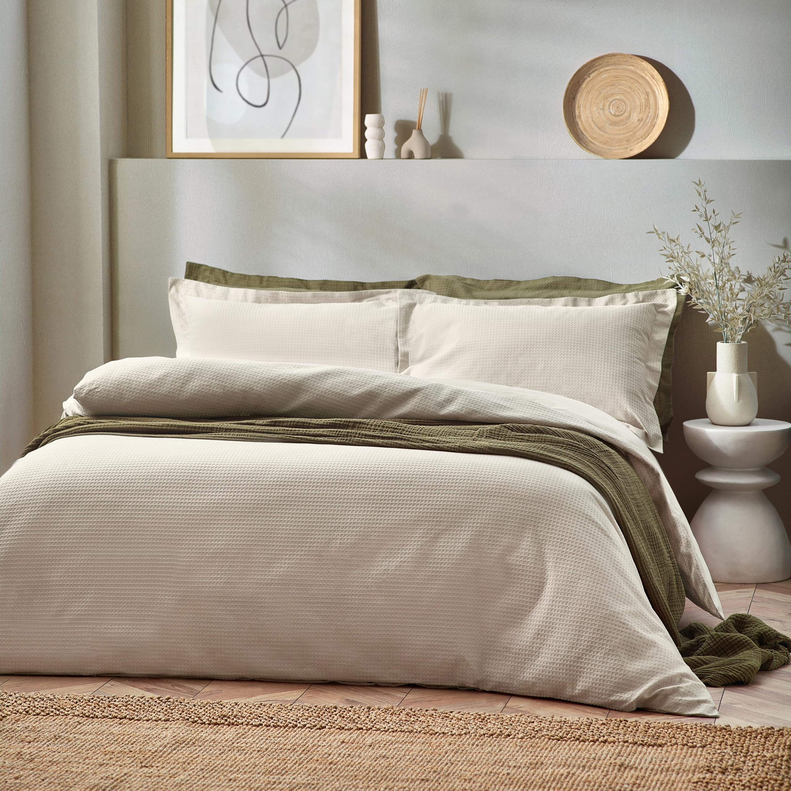 Yard Waffle Duvet Set - Single - Linen