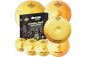 RHYTHM BYTES Groove Lite Cymbal Pack For Small Venues, Church, Weddings & Gigs | 7-Piece Drum Cymbal Set With Medium Noise & Premium Sound, 14" Hi Hats, 16" & 18" Crash, 20" Dynamic Ride, 18" China & 10" Splash