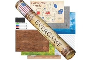 EverGame - Dungeons & Dragons Game Mats - 24x36 - Ultimate DND Board Game Battle Maps w/ 6 Unique Terrains & Storage Tube - 1" Square Grid - Epic Role Playing Gaming Experience