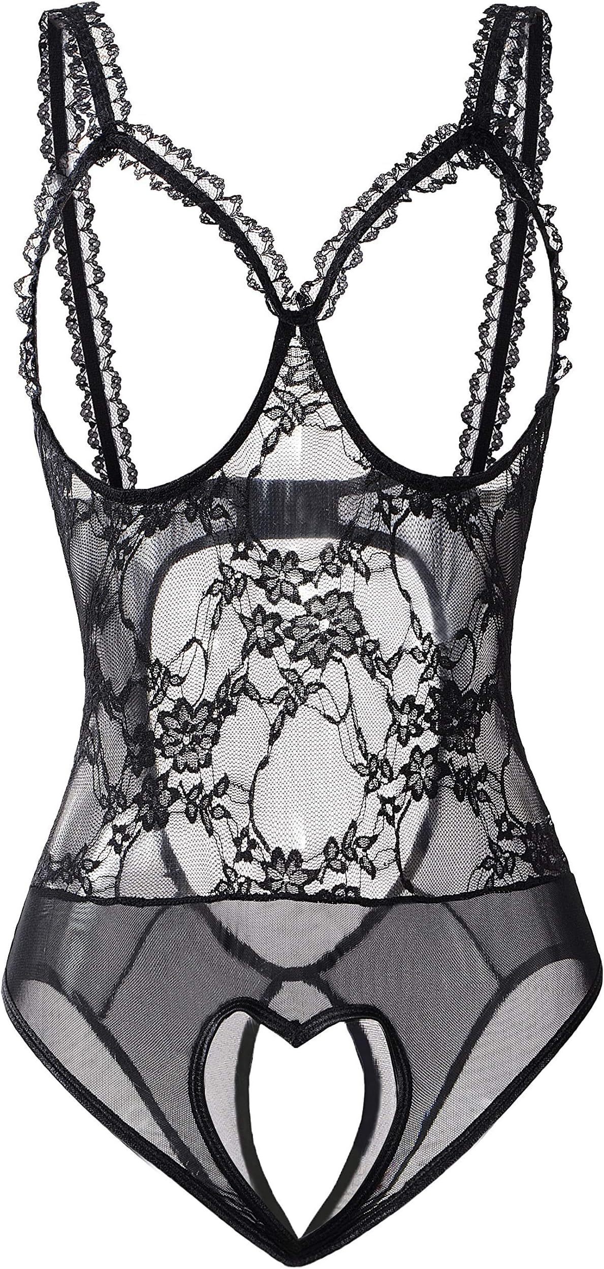 JSMAISexy Lingerie for Women Teddy Sleepwear One-Piece Lace Bodysuit