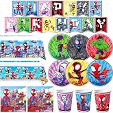 Birthday Party Supplies,68 pcs Party Decorations Serve 15+ Guest | include 6 Different Style Paper Plates,2 Large Tablecloth,Happy Birthday Banner,Napkins and Cups for Boys Girls Decor