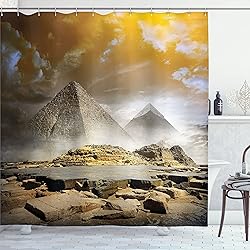 Ambesonne Egyptian Print Shower Curtain, Storm