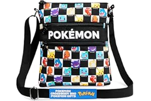 POKÉMON Pokemon Crossbody Bag for Kids, Small Shoulder Bag for Travel, Pikachu Gengar Eevee, Anime Gifts for Girls