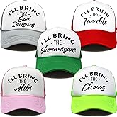 Funky Junque Neon Party Trucker Hats - Funny Foam Mesh Snapback Caps for Bachelorette Parties, Girls Weekend Trips, Birthdays, Festivals & Bride Crew Gifts - 5 Pack - Fun