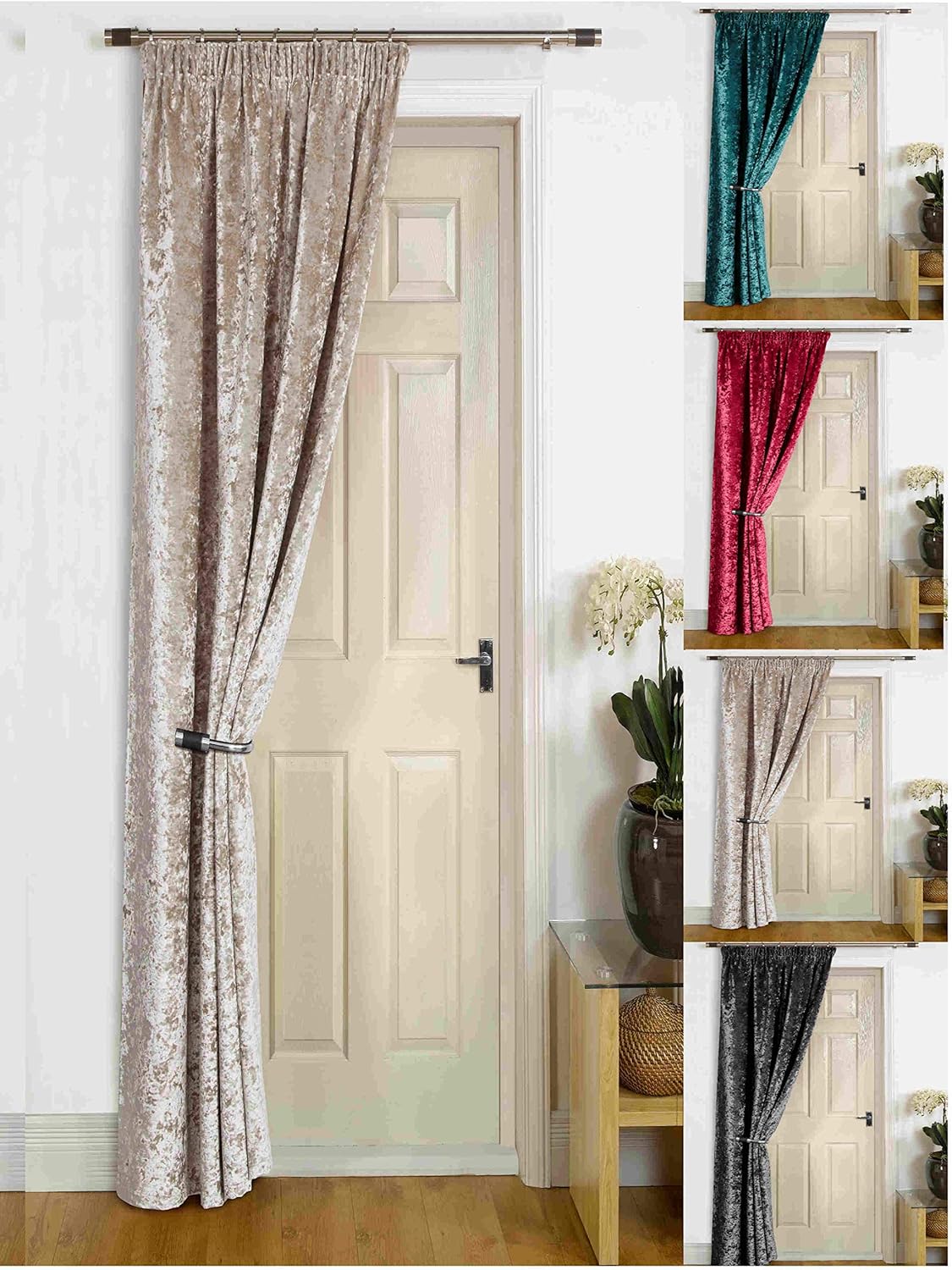 umlout Rajpur Natural Thermal Crush Velvet Winter Door Curtains Saves