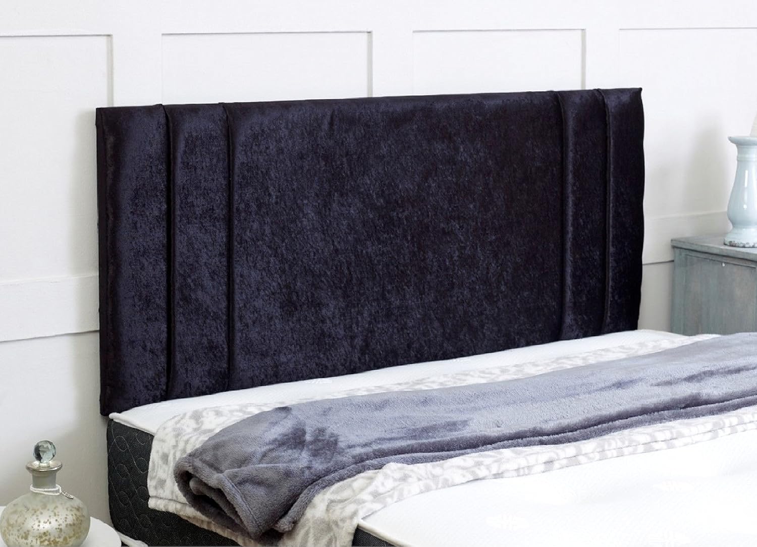 mm08enn Crushed Velvet Double Side Bar Headboard available in 20" & 30