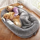 Murago Human Dog Bed for Adults, 43 x 10 x 71 Long Human Size Dog Bed, Removable Cover, Washable, Waterproof, Orthopedic Desi