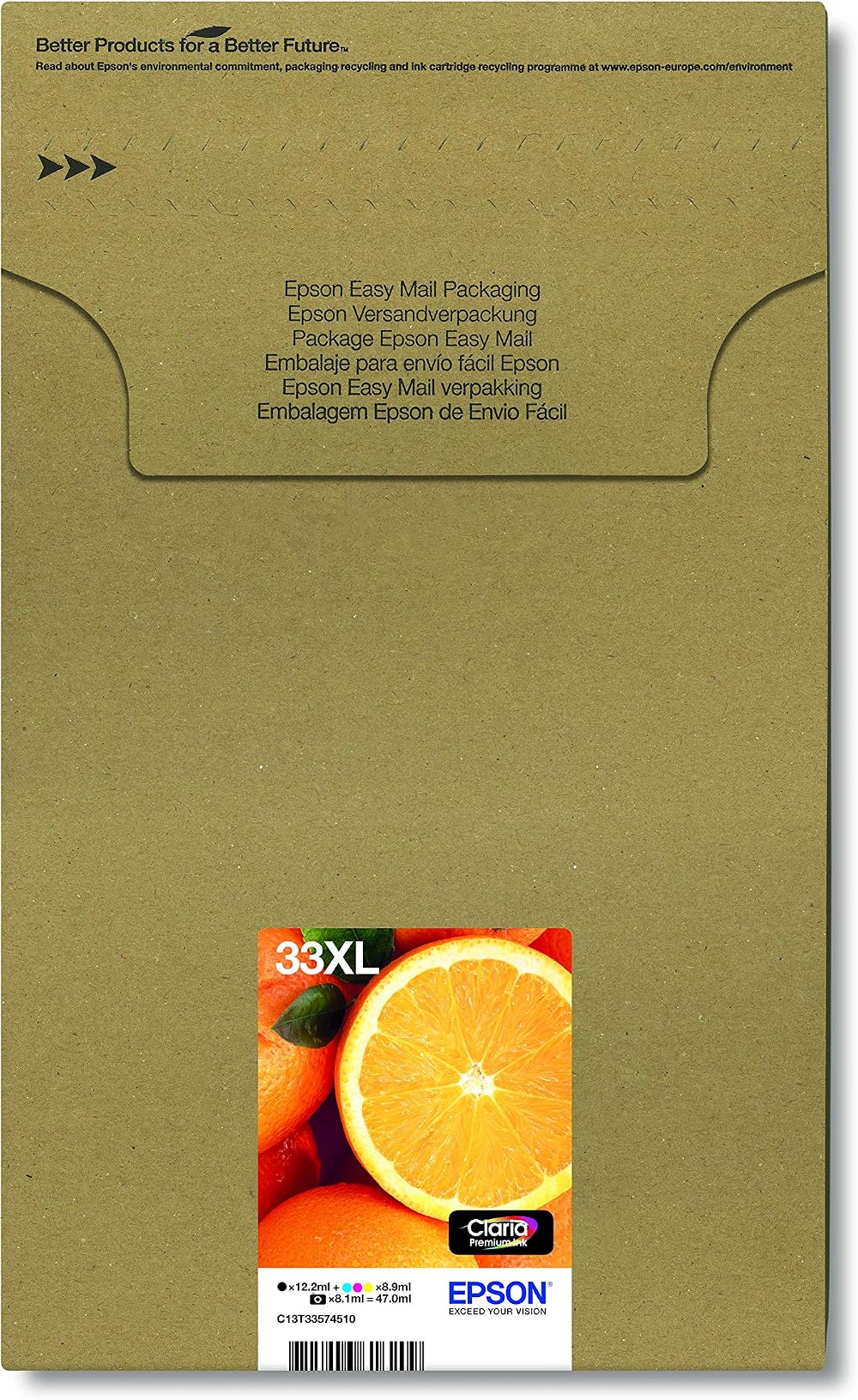 Epson 33XL Oranges High Yield Multipack Claria Premium Ink 4 Colour