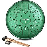 LEKATO Rain Drum for Outside, Steel Tongue Drum 6 Inch 11 Notes Rain Chime Percussion for Meditation Yoga Musical Education,
