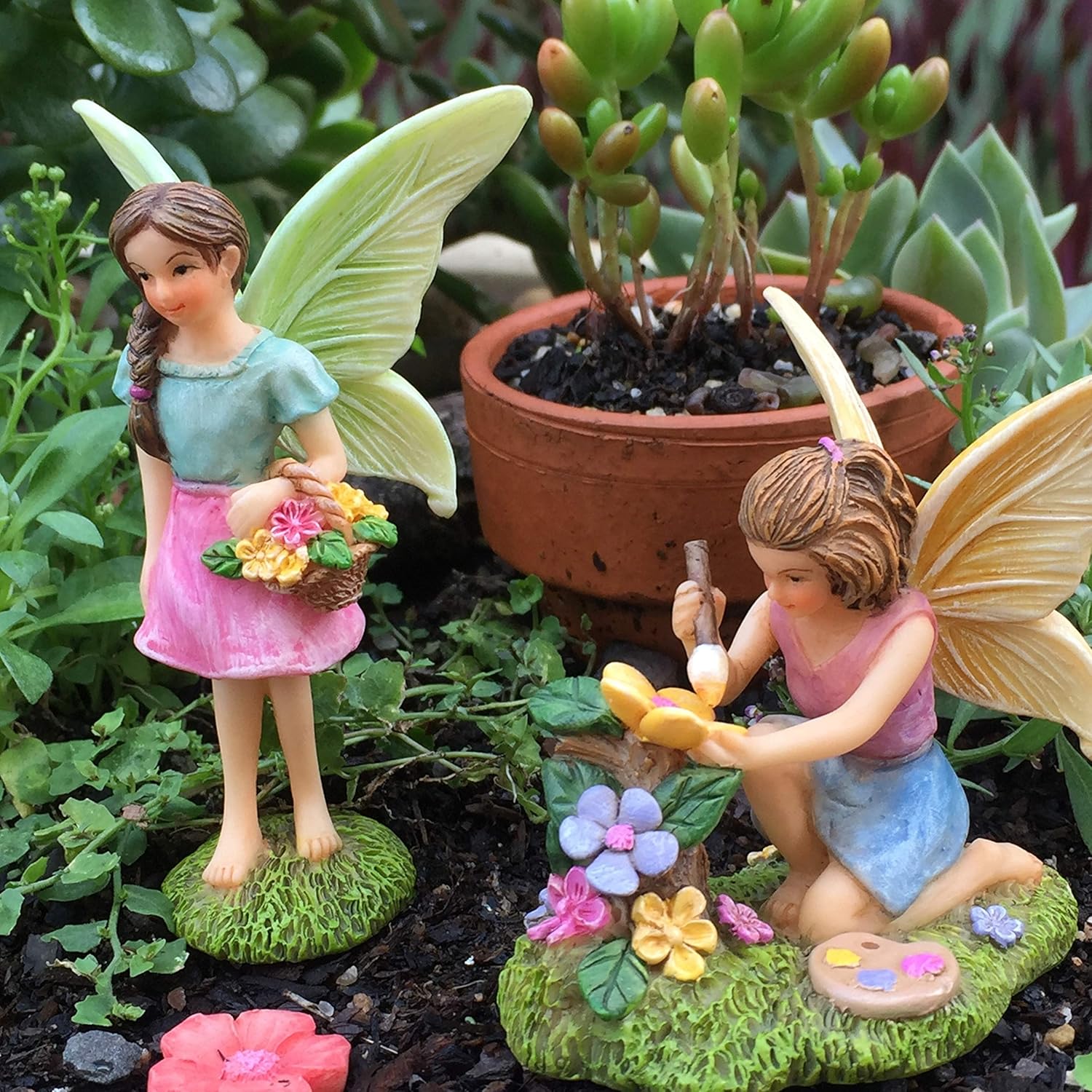 PRETMANNS Fairies for Fairy Garden, Colorful Accessories for an Indoor or Outdoor Miniature Garden, An Adorable Figurine Kit - Image 3