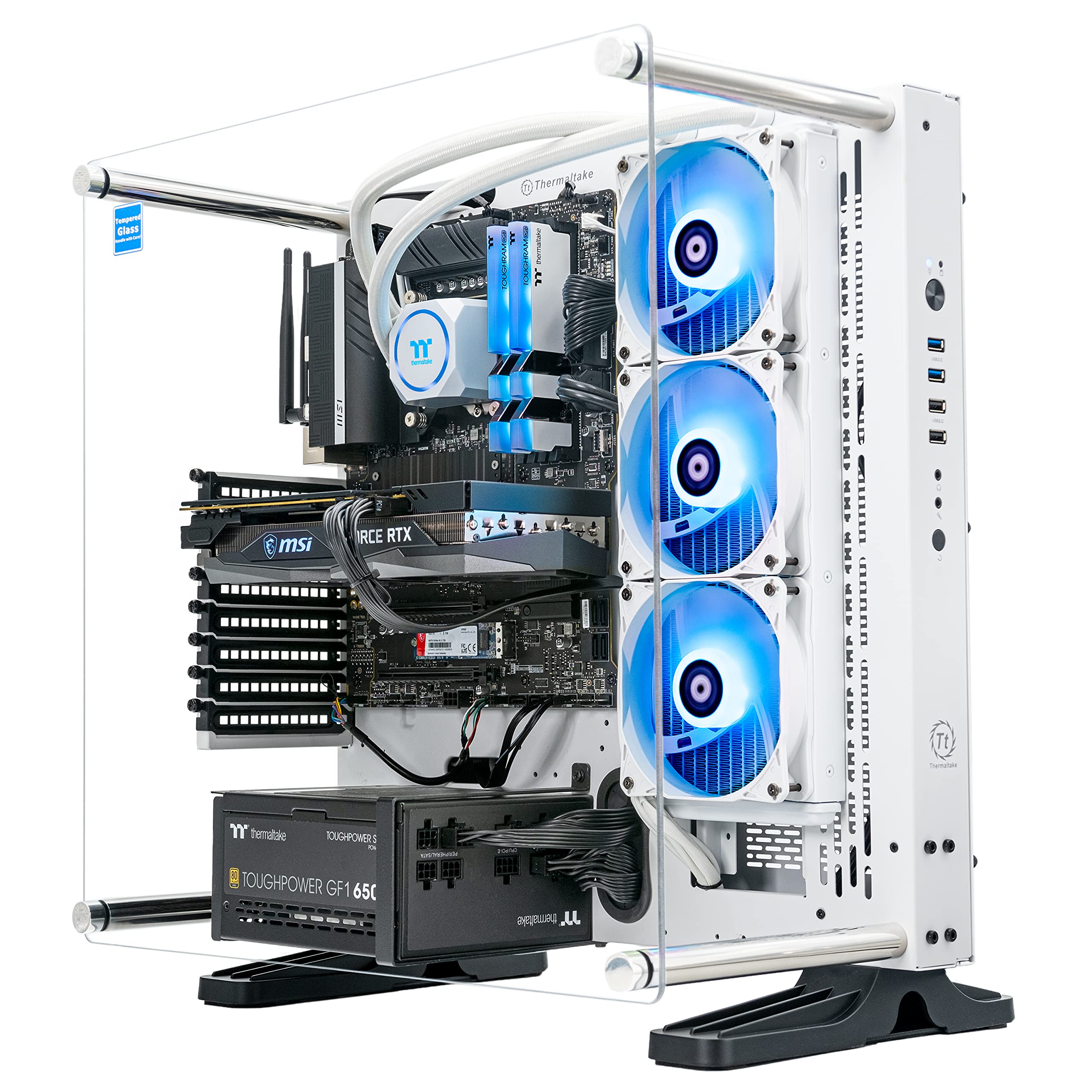 Photo 1 of Thermaltake Arctic i360 Liquid-Cooled PC (Intel i5-11600K, RTX 3060, 16GB RGB 3600Mhz DDR4 ToughRAM RGB Memory, 1TB NVMe M.2, WiFi, Win 10 Home) Gaming Desktop Computer P3WT-Z590-A36-LCS