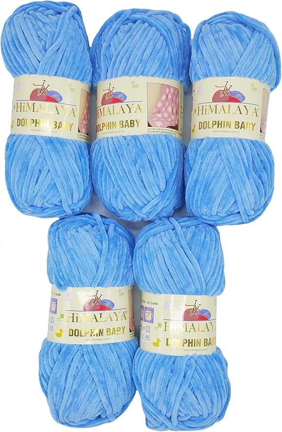 Himalaya Dolphin knitting yarn 5x100 gram, baby wool, 500