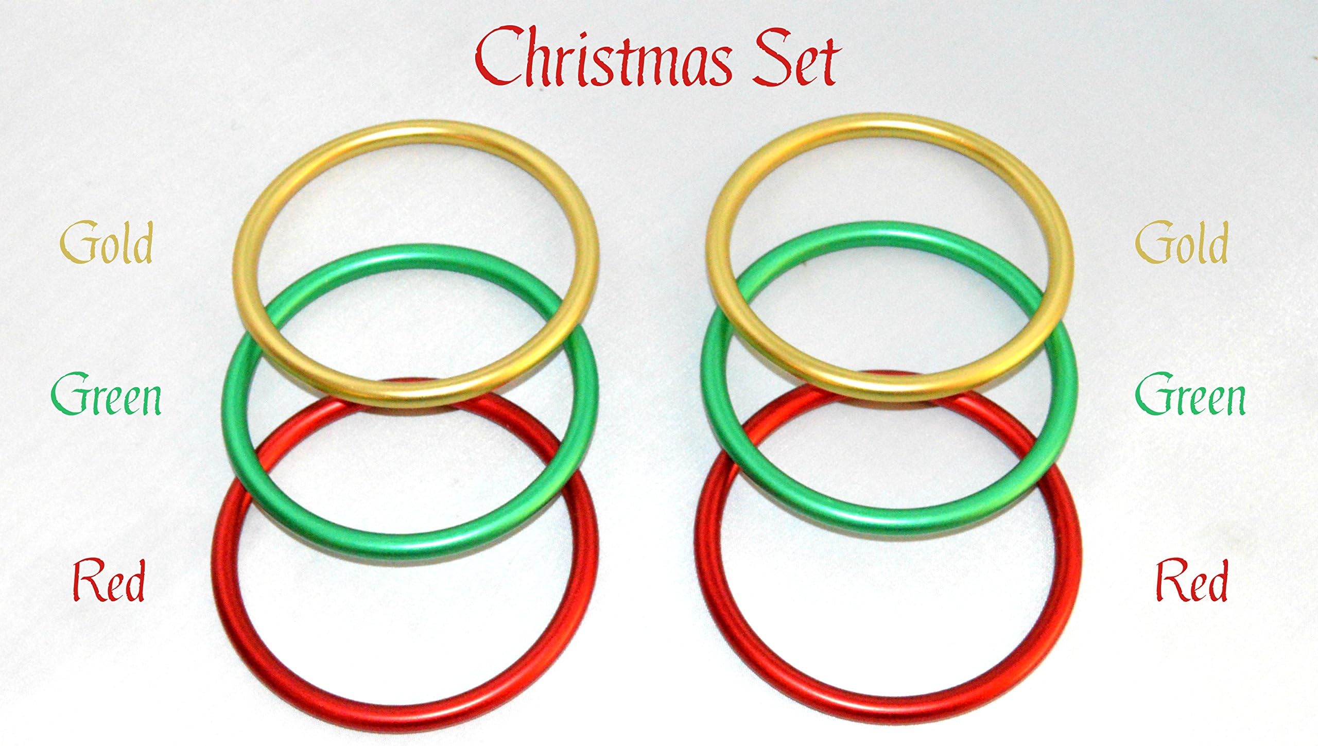 6 Pack 3 inch Aluminum Rings for Baby Ring Sling Carrier Wrap, Christmas Pack 2 each of Green Gold Red Do It Yourself Crafting Rings