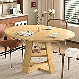 43.3in-59in Extendable Round Dining Table for