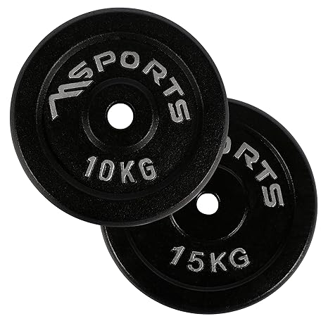 Msports Hantelscheiben Paar Professional aus 100% Gusseisen 5-30 kg Hantel