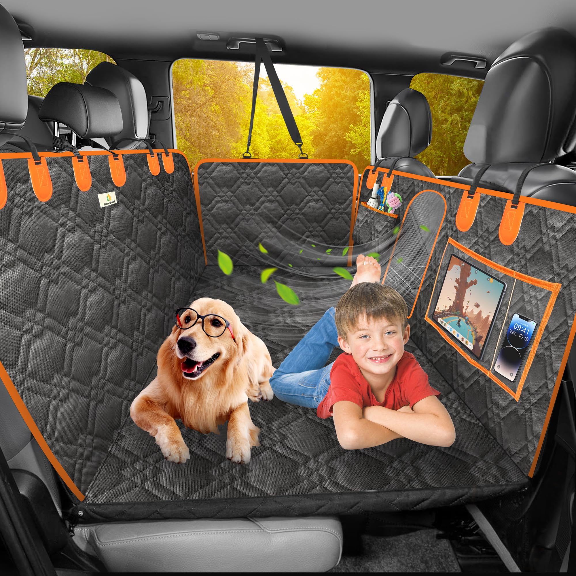 Back Seat Extender for Dogs Hard Bottom,Dog Seat Cover for Back Seat,Back Seat Pet Cover for Dogs,Car Seat Protector for Dogs,Dog Hammock for Cars,Trucks,SUVs