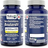 Naka Platinum Saccharomyces Boulardii 40 Capsules 10 Billion CFU Ultimate Probiotic-To Help Prevent Antibiotic Caused Diarrhe