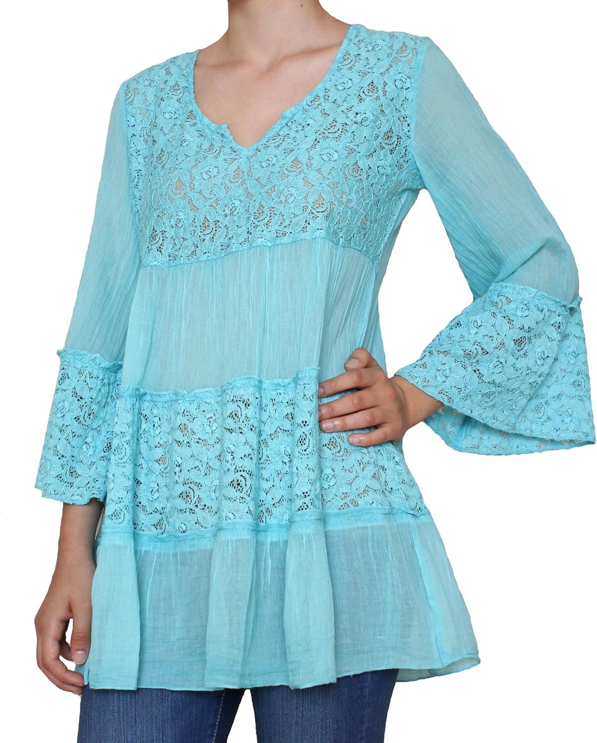 aqua lace top