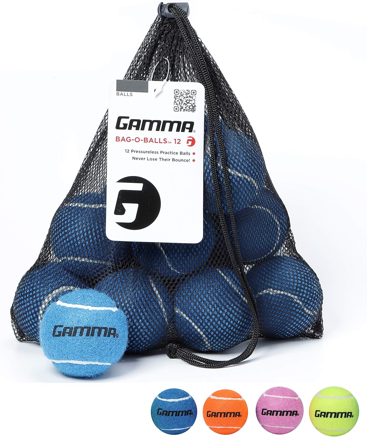 Gamma Bag of Pressureless Tennis Balls - Sturdy & Reuseable Mesh Bag with Drawstring for Easy Transport - Bag-O-Balls (18-Pack of Balls, Yellow) : Tennis Balls : Sports & Outdoors