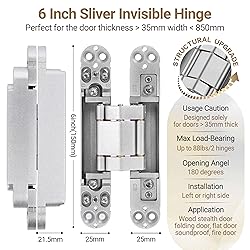Upgraded Invisible Door Hinges (4 pcs) -6 Inch