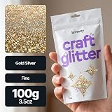 Hemway Craft Glitter Gold Silver 100g Fine Glitter for Crafts Resin Cosmetic view 2