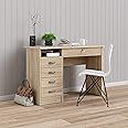 Tvilum, Oak Structure Walden Desk with 5 Drawers