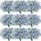 Janinka 30 Pcs Baby Breath Artificial Flowers Bulk Artificial Baby Breath Gypsophila Flower 20.8 Inch Real Touch Faux Gypsophila Bouquet Fake Floral Greenery for Wedding Party Decor (Blue)